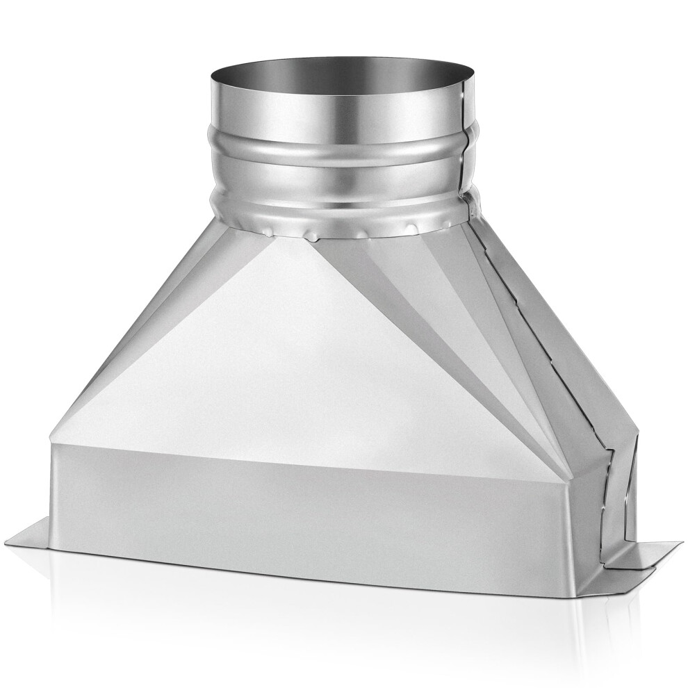 4' Round To 3.25X10' Rectangular Duct Transition Galvanized Steel Vent Connector For Enhanced Airflow 9426802863901