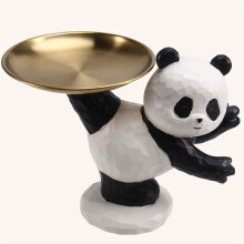 Panda-Sculptuur Opberglade - Creatieve Sleutelhanger, Decoratief Dierenmodel voor Woonkamer, Gang, Woondecoratie B