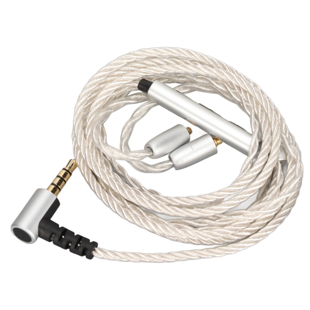Tangle Free Iem Cable Plated Copper Hifi Sound Lossless Audio Transmission Durable Construction Comfortable Wear Wide Compatibility, Good Sound Silver 9420858920045