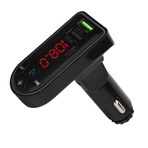 Wireless FM Transmitter Car Adapter With Hi Fi Audio And Hands Free Function,Bluetooth 5.0 Connectivity Noise Suppression Technology Dual USB Fast 1