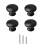 4X Matte Black Cabinet Knobs Round Drawer Handles Solid Metal for Kitchen Cupboard Door 1