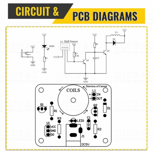 DIY Electromagnetic Swing Experimental Electronic Kit Supply with LED Flashing Sensing DIY Electronic Kit 1