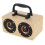 Rechargeable Battery Portable Bluetooth Speaker with AUX Effective Source Input Dual High-performance Drivers,Retro Wooden Combination Speaker for 3