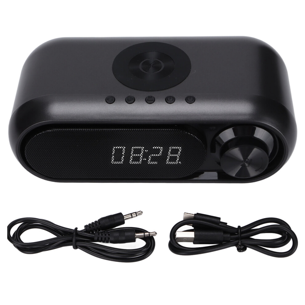 Digital Alarm Clock With Bluetooth Speaker Audio Playback Surround Stereo Sound Adjustable Display Brightness Built In Microphone Wireless Bluetooth 9420858907671
