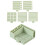 Porta Note Adesive, per Dispenser di Stencil per Note Adesive 3x3/4x4 con Modello, Organizer per Blocco Note per Ufficio, Verde 2