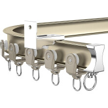 Ceiling Curtain Track Kit 4.8M/16Ft Flexible Bendable Aluminum Rail for Bay Window and Room Divider