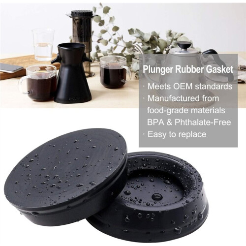 Plunger Rubber Gasket Replacement Part for  Coffee and Espresso Maker (2pc) 1