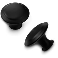 30 Pack Black Cabinet Knobs 30mm with Screws, Modern Drawer Knobs for Kitchen and Wardrobe