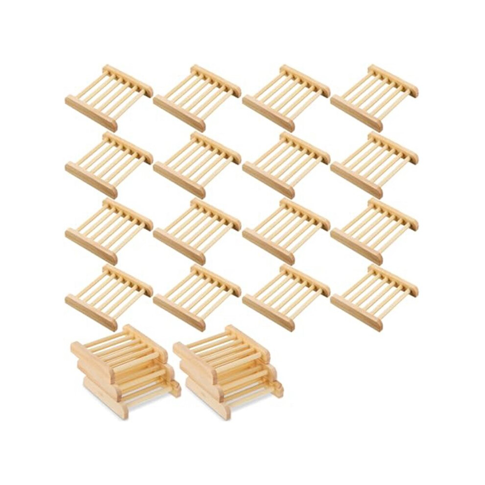 25Pcs Bamboo Wood Soap Dish Soap Rack Simple Wooden Soap Dish And Soap Drying Rack For Drying Bathroom And Kitchen Items 6133165968510