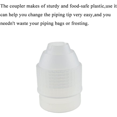Large Cake Decorating Coupler Set, Durable FoodSafe Plastic, Fits Large Piping Tips, 6 Pcs 1