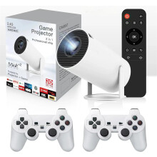4K Portable Projector with WiFi Android, Wireless Gaming Projector with 2 Controllers for Movies and Games