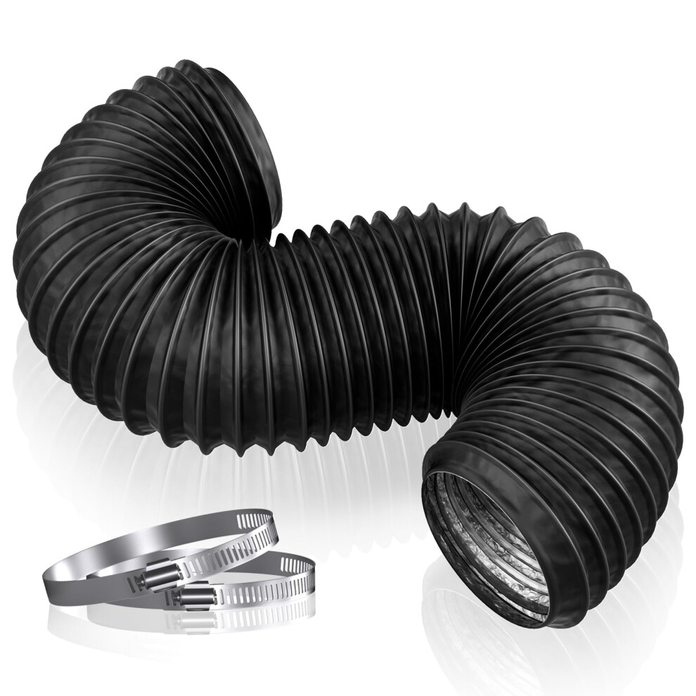 4 Inch Dryer Vent Hose With Clamps, Flexible 4X3ft Exhaust Duct For Tight Spaces And Hvac Use 9001264033408