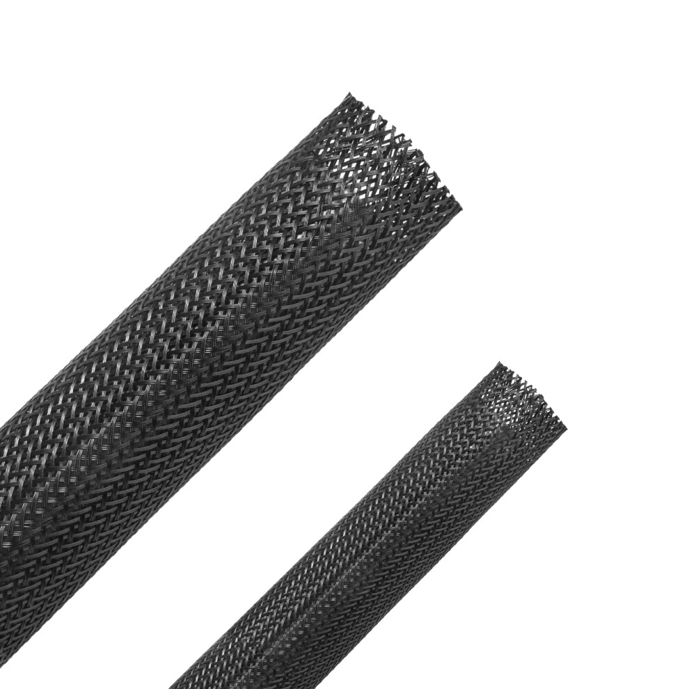 50Ft Dual Size Expandable Braided Cable Sleeve With Flameretardant Flexible Wire Loom Wrap 9189345618048