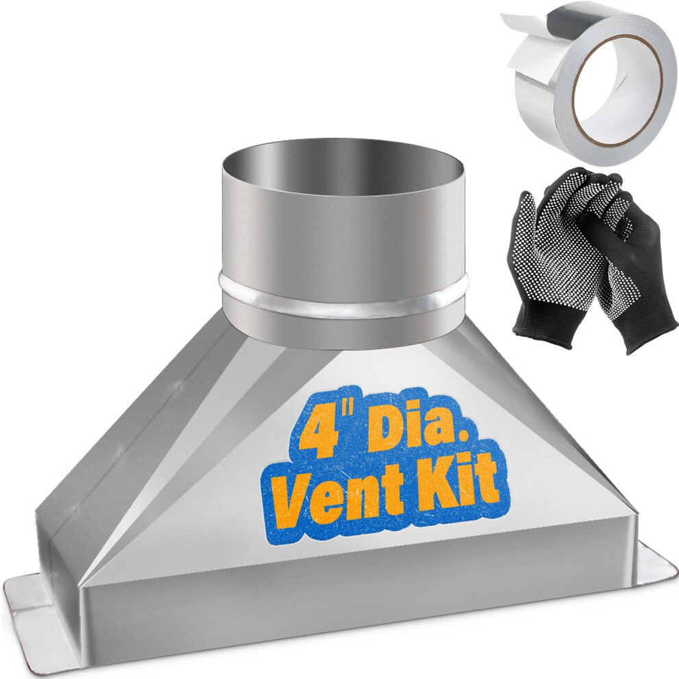 Microwave Vent Kit Round To Rectangular Duct Adapter 4 Inch Galvanized Steel For Range Hood Hvac 9189345618192