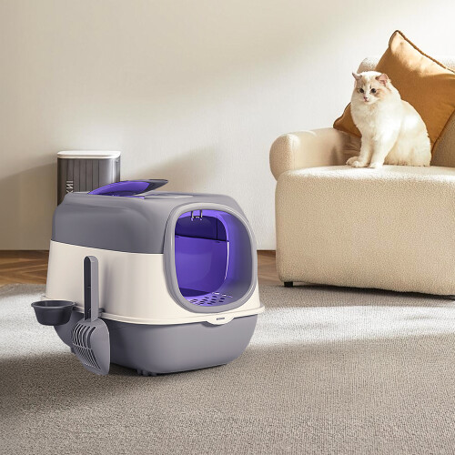 Living And Home Large Enclosed Cat Litter Box with UV Sterilizer Lamp 1
