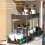 Under Sink Organizer Storage, Kitchen Organization Rack with Double Sliding Cabinet Drawers Multi-Purpose Storage Shelf 3
