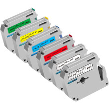 Label Maker Tape 12mm MultiColor Pack for Brother Ptouch MK Series, NonLaminated 6 Colors