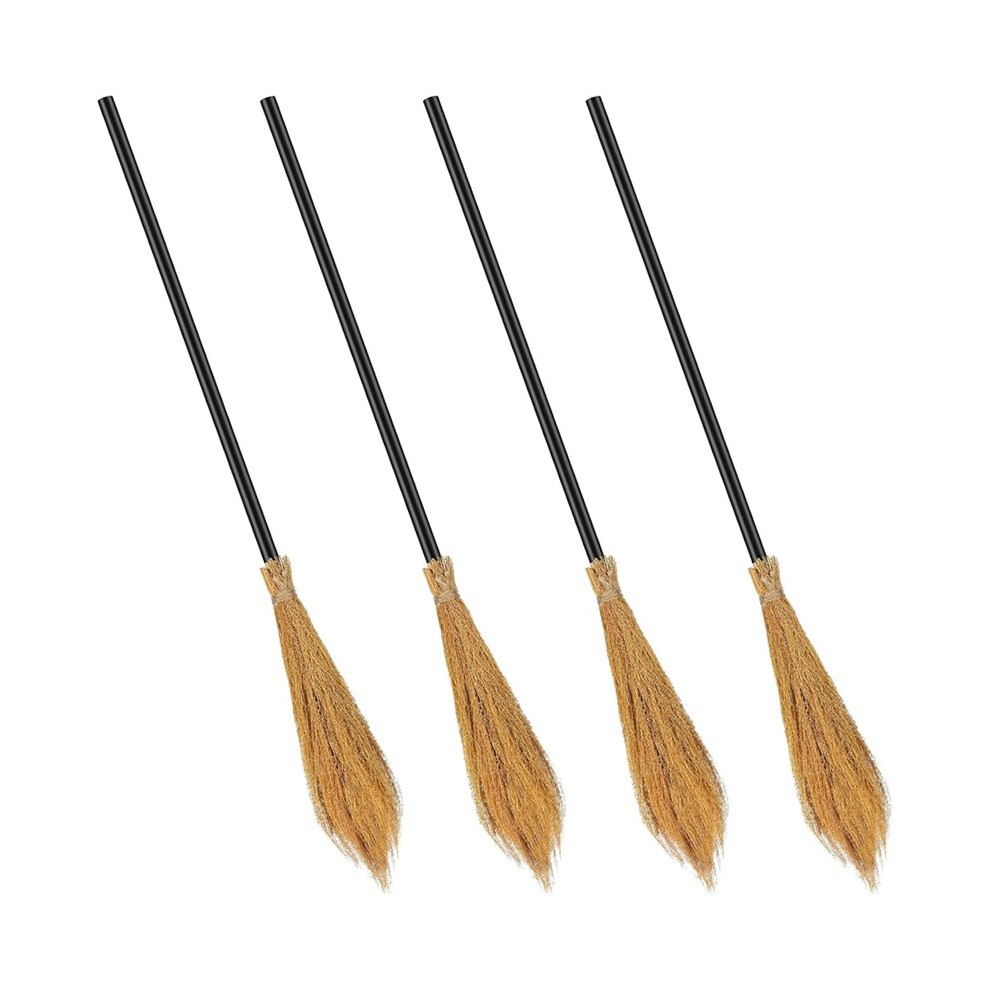 4 Pieces Halloween Witch Broom Plastic Witch Broomstick Cosplay Broom Props Wizard Flying Stick Halloween Plastic Broom 6133869931100
