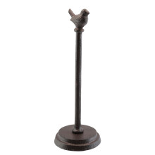 Rustic Paper Towel Holder HeavyDuty Cast Iron Stand for Countertop or Floor Farmhouse Style