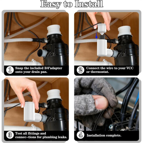 SS2 Float  L Shape Safe-T- for HVAC Drain Pan Condensate Outlet, AC Pan Float  Detects Clogged 2