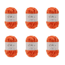 6 Rollen weiches Häkelgarn, 100 g pro Rolle, zum-Orange 17