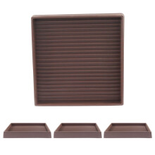4 Inch Square Rubber Furniture Pads 4 Pcs Non Slip Caster Cups for Bed Sofa Legs Hardwood Floors