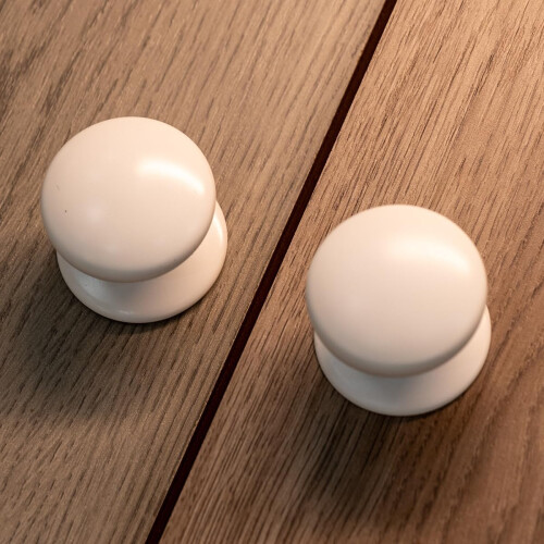 2Pack White BiFold Closet Dummy Door Knobs with Wide Base and Extra Large Cabinet Pull Handles 1