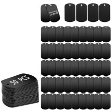 50 Pcs Metal Stamping Blanks - Black Anodized Aluminum Dog Tags, Engravable Blanks for DIY Jewelry, Pet ID Tags