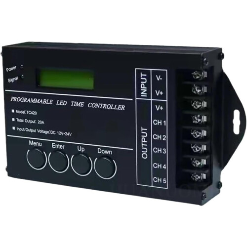 TC420 Programmable LED Time Controller 5 Channel 24H Dimming DC12V 24V 20A Energy Saving 1