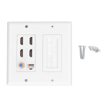 Plaque murale HDMI 2 ports, polyvalente, de qualité supérieure, durable et fiable, idéale pour les maisons et les bureaux connectés.