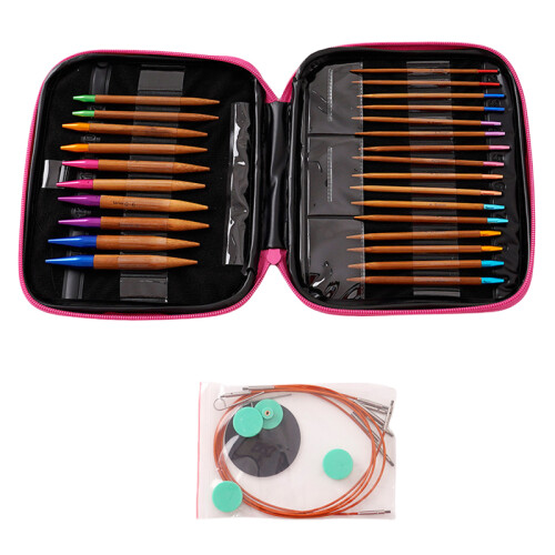 Circular Wood Knitting Needle Set with Knitting Accessories for