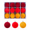 12pcs Multicolored Flocking Christmas Ornament-red yellow 1