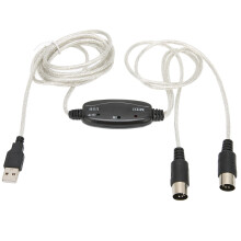 USB MIDI-kabeladapter voor computermuziekstudio, snelle aansluiting, plug-and-play, kristalheldere geluidskwaliteit, LED-indicatorlampjes, brede