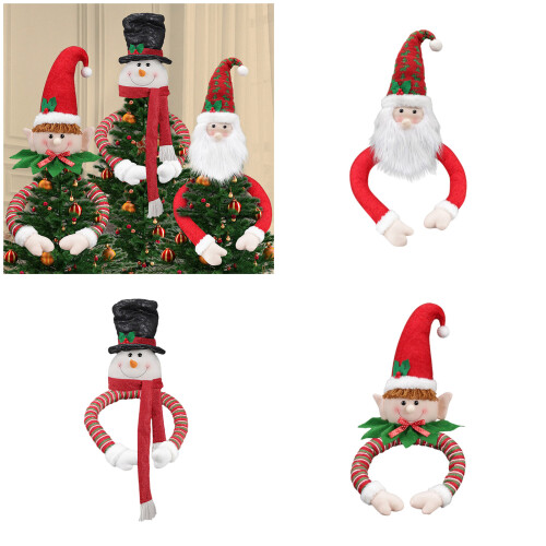 Santa/Snowman/Elf Hug Christmas Tree Top-old man hugging tree 2