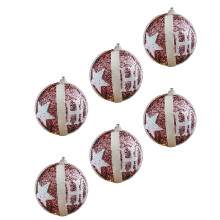 6Pcs Christmas Tree Hanging Baubles Holiday Decoration for-Pink