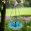 Multifunctional Bird Feeders Bath Tray with Flower Shape-Blue 7