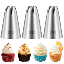 Large Stainless Steel Piping Tips Set 2D Frosting Nozzles for Cupcake and Cake Decorating