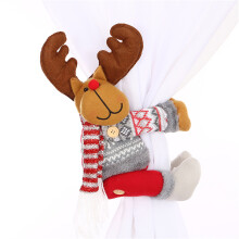 Holiday Christmas Themed Curtain Buckle Plush Window-Elk style