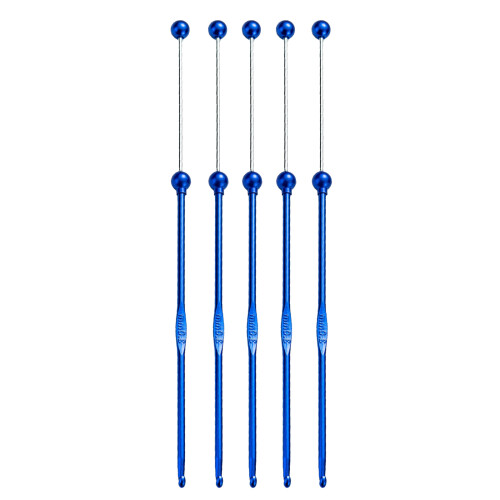 5 Pcs Beads Crochet Needle Crochet Hook Set Knitting-Deep Blue