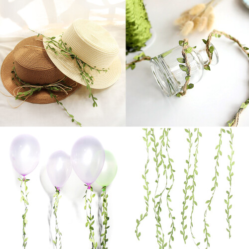 Silk Leaf String Hanging Ornament for Baby Showers Decors and 1