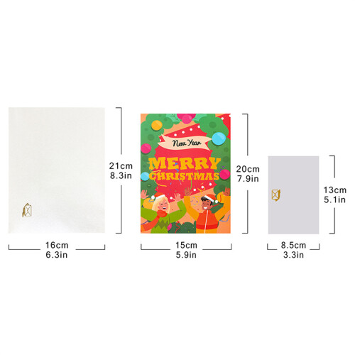 Foldable 3D Christmas Tree Greeting Card with Envelope Stylish 2