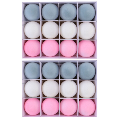 24Pcs Christmas Tree Hanging Pendant Flocking-Off white pink