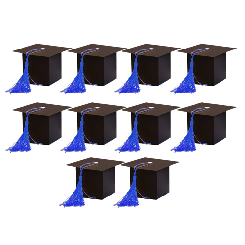 10pcs Decorative Graduation Hat Candy-S685 blue tassel