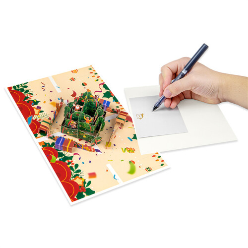 Foldable 3D Christmas Tree Greeting Card with Envelope Stylish 1