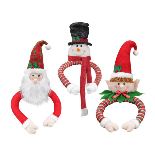 Santa/Snowman/Elf Hug Tree Toppers-Snowman hugging tree 1