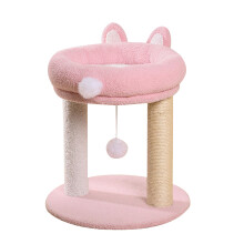 Cats Plush Bed Cats Sisal Scratcher Cartoon Bed Scratching-Pink