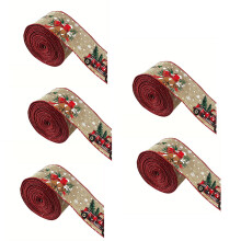 Christmas Decorative Printed Ribbons Wrapping Ribbons for