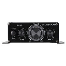 Amplificatore audio per auto e casa, stereo HiFi, controllo dei bassi, regolazione degli acuti, supporto per radio FM, design compatto multiuso,