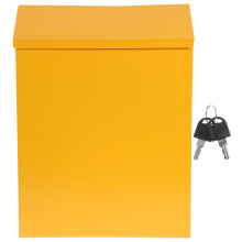 Yellow Wall Mounted Locking Mailbox Large Capacity Secure Mail Storage for Home and Office