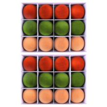 Set of 24 Christmas Tree Baubles Colorful-Brown and green